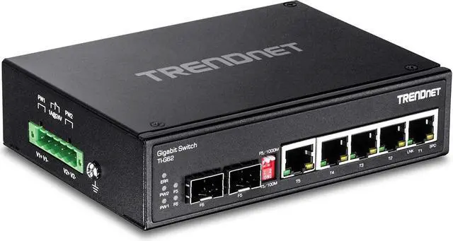 Alt view image 8 of 19 - TRENDnet 7-Port Industrial Gigabit DIN-Rail Switch, TI-G62, 5 x Gigabit Ports, 2 x Gigabit SFP Ports, IP50 Weather Rated, 14Gbps, NDAA TAA Compliant, Lifetime Protection