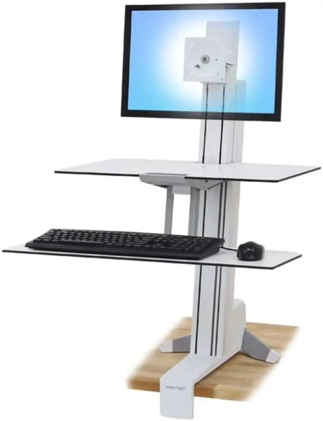 Alt view image 7 of 18 - Ergotron - 33-350-211 - WorkFit-S Sit-Stand Workstation w/Worksurface+, LCD LD Monitor, White