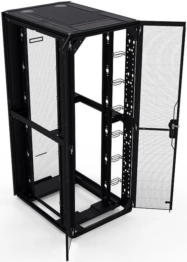 Alt view image 2 of 3 - HP P9K37A 600Mm X 1075Mm G2 Enterprise Pallet Rack - Rack - Black With Silver Accents - 42U - 19 Inch