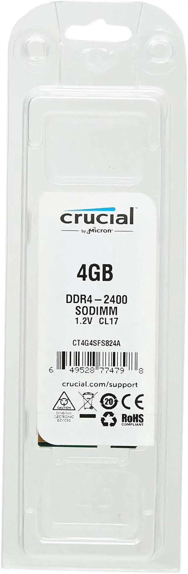 Alt view image 5 of 12 - Crucial - DDR4 - 8 GB: 2 x 4 GB - SO-DIMM 260-pin - 2400 MHz / PC4-19200 - CL17 - 1.2 V - unbuffered - non-ECC