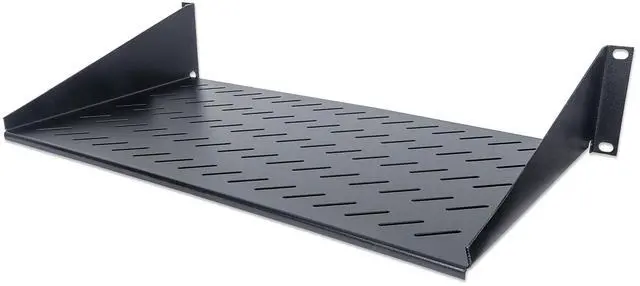 Alt view image 3 of 4 - Intellinet 19" Cantilever Shelf, 2U, 2-Point Front Mount, 250 mm (9.84 in.) Depth, Vented, Black