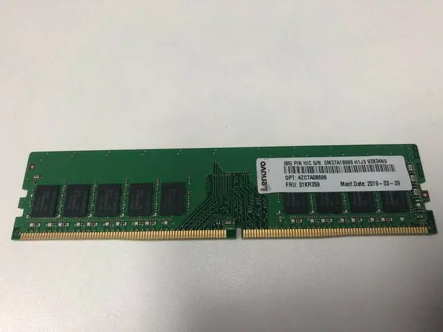 Alt view image 6 of 14 - Lenovo - 4ZC7A08696 - Lenovo 8GB TruDDR4 Memory Module - 8 GB (1 x 8 GB) - DDR4-2666/PC4-21333 TruDDR4 - CL19 - 1.20 V -