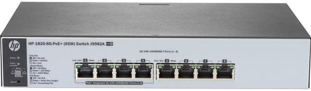 Alt view image 4 of 11 - HPE OfficeConnect 1820 8G PoE+ (65W) Switch (J9982A)
