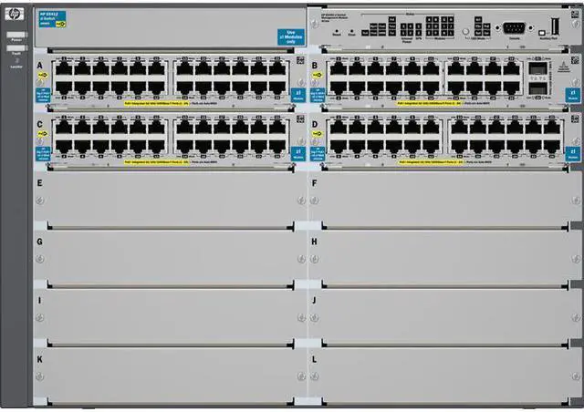 Main image of HPE J9532A E5412-92G-PoE+/2XG-SFP+ v2 zl Switch Chassis