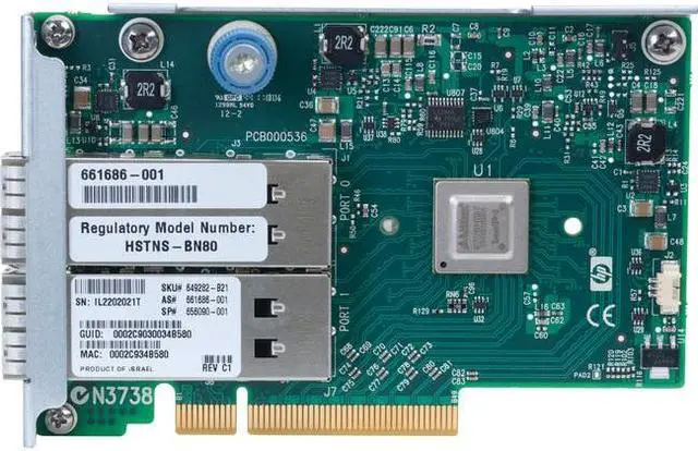Main image of HPE 649283-B21 InfiniBand QDR/EN 10Gb Dual Port 544FLR-QSFP Adapter