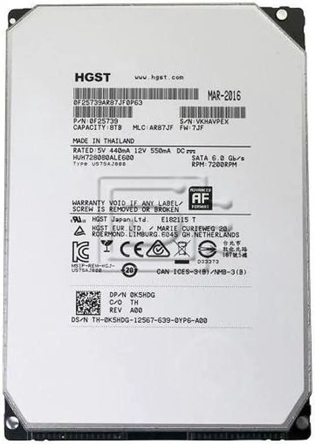 Alt view image 2 of 2 - Dell 8TB 3.5" SATA 7200 RPM 6Gb/s Hard Drive