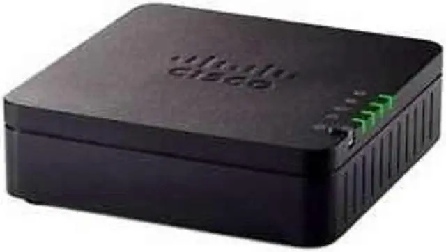 Alt view image 5 of 5 - Cisco 2-Port Analog Telephone Adapter with Router For Multiplatform, 2 x RJ-45 - 2 x FXS - Fast Ethernet - Wall Mountable