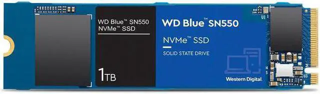 Main image of Western WDS100T2B0C Digital Blue SN550 WDS100T2B0C 1 TB Solid State Drive - M.2 2280 Internal - PCI Express NVMe (PCI Express NVMe 3.0 x4)