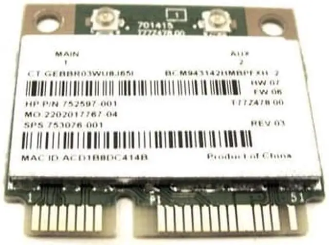 Alt view image 6 of 6 - HP Envy 700-406 Desktop OEM Wireless WiFi Card BCM943142HM 753076-001 Tested GLP