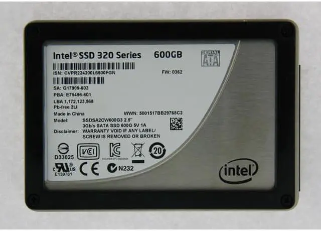 Alt view image 2 of 2 - SSDSA2CW600G3 - Intel 320 Series 600GB SATA 3Gbps 2.5-inch MLC NAND Flash Solid State Drive