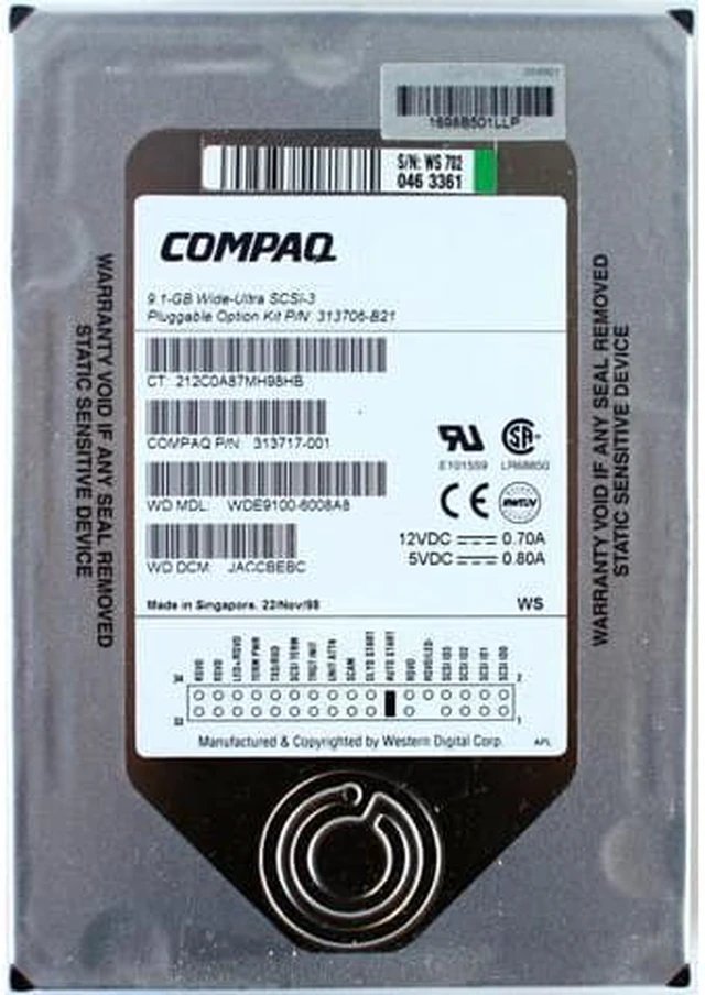 Alt view image 2 of 2 - 9.1GB WU SCSI-3 PLUGGABLE, 313706-B21, 313717-001, WDE9100-6008A8, DCM: JACCBEBC
