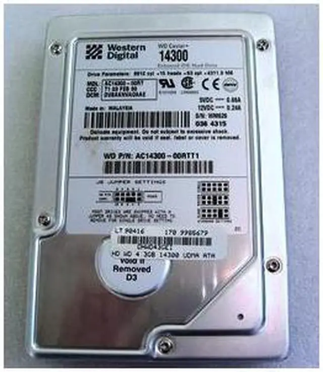 Main image of Western Digital 4.3Gb 5400 Rpm Eide Hard Disk Drive. Dma Ata66(Ultra) 3.5 Inch Low Profile (1.0 Inch)