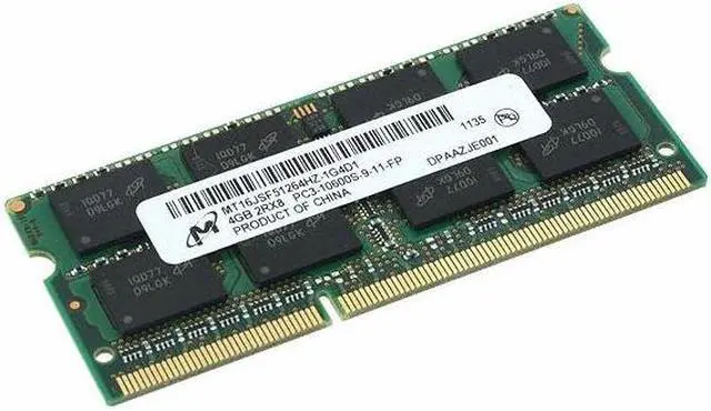 Alt view image 2 of 4 - MICRON Mt16Jsf51264Hz-1G4D1 4Gb Pc310600 Ddr31333Mhz Nonecc Unbuffered Cl9 204Pin Sodimm Memory