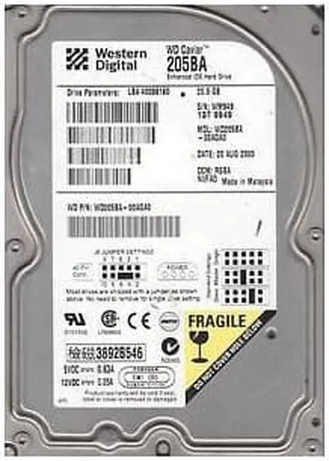 Alt view image 2 of 3 - Western Digital   20.5Gb 7200 Rpm Eide 40Pin Hard Disk Drive. 2Mb Buffer Ultradma 66 3.5Inch Low Profile (1.0 Inch)