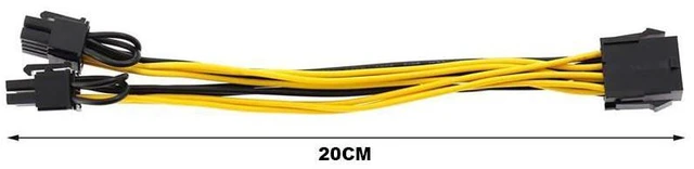 Alt view image 3 of 5 - EnLabs CPU8SPLPCIE820CM 8 inch EPS CPU 8Pin to 2 x Video Card PCIe 8pin(6+2) PCI-E Power Splitter Cable for GPU Power Supply,Dual PCIe 8pin Ethereum Mining Video Card to PSU Power Cable