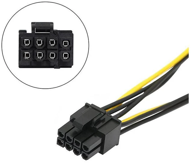 Alt view image 5 of 6 - SATA to GPU 8 Pin Power Adapter Cable - 2 x SATA 15pin to PCIe 8pin PCI-e Video Card Internal Power Adapter Converter - Dual SATA to Graphics Card 8pin (6+2) Cord - 8 Inches