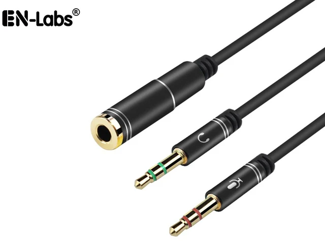 Main image of 3.5mm Headphone Stereo Audio Mic Y Splitter,Dual 3.5 mm Plug (Audio + Microphone) to 4 Pole Comob Jack Aux Adapter for 4 pin 3.5mm Plug Smartphone Earphone