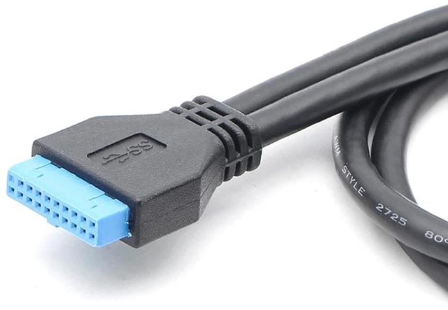 Alt view image 5 of 6 - Enlabs USB 3.0 Motherboard 20-Pin Header to 2x USB 3.0 A Female Adapter Cable w/ Full Profile PCI Slot Bracket ,2 Ports USB 3.0 Back Panel Expansion Bracket to 20Pin - Black,1.64ft