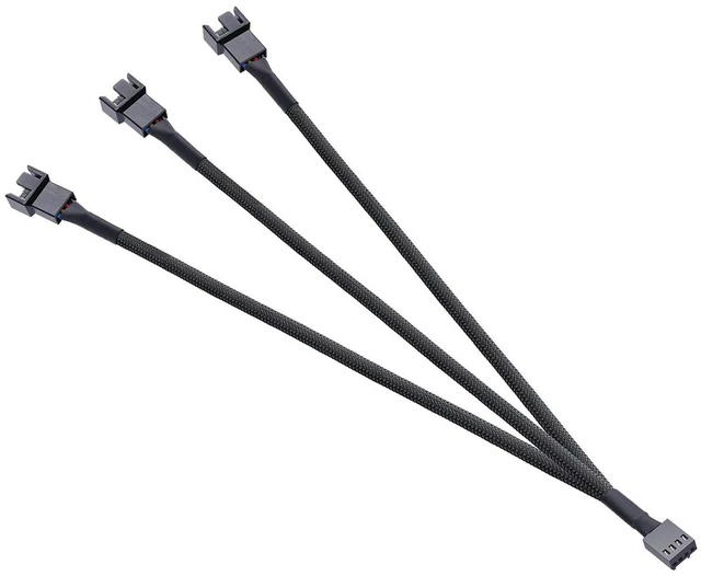Alt view image 3 of 7 - PWM Fan Splitter Cable,10 inch PWM 4pin 1 to 3 4-pins Fan Splitter Hub Power Fan-out Adapter Cable, Motherboard PMW 4-pin header 1x3 Fan-Out Power Cable - 10",2-Pack