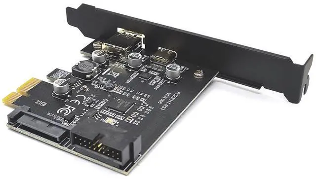Alt view image 3 of 6 - EnLabs PCIEU3ACS20 PCI-e to 4 Ports USB 3.2 GEN 1 (5Gbps)(USB Type-C +USB Type A w/ Internal 19Pin USB 3.0 Dual Port) PCI Express Card, Power by 15pin SATA w/ Full-Profile & Low-Profile Bracket