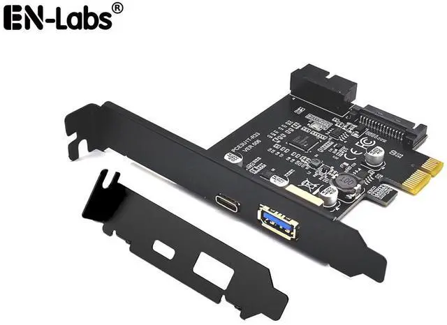 Main image of EnLabs PCIEU3ACS20 PCI-e to 4 Ports USB 3.2 GEN 1 (5Gbps)(USB Type-C +USB Type A w/ Internal 19Pin USB 3.0 Dual Port) PCI Express Card, Power by 15pin SATA w/ Full-Profile & Low-Profile Bracket