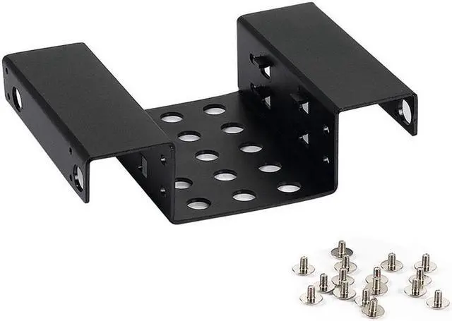 Alt view image 3 of 6 - Aluminum 2 Bay 2.5 " SATA HDD SSD to 5.25" CD-ROM Internal Hard Drive Adapter Mounting Bracket Converter Kit - Black