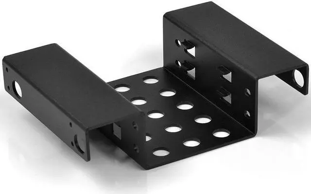 Alt view image 4 of 6 - Aluminum 2 Bay 2.5 " SATA HDD SSD to 5.25" CD-ROM Internal Hard Drive Adapter Mounting Bracket Converter Kit - Black