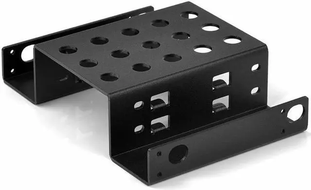 Alt view image 2 of 6 - Aluminum 2 Bay 2.5 " SATA HDD SSD to 5.25" CD-ROM Internal Hard Drive Adapter Mounting Bracket Converter Kit - Black