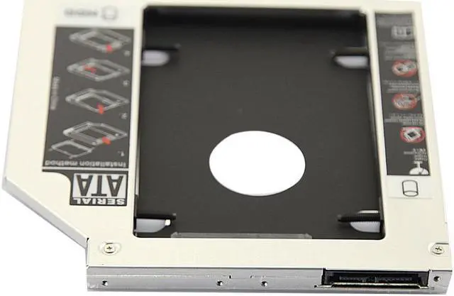 Alt view image 2 of 7 - 2.5 inches SATA 2nd HDD/SSD HARD DRIVE SATA to SATA caddy Tray for 9.5mm Laptop Universal CD/DVD-ROM Optical Bay Slot