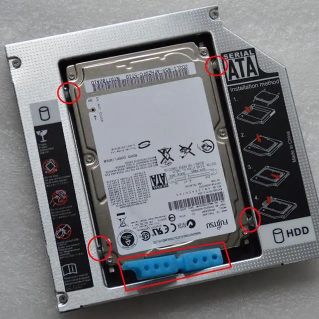Alt view image 5 of 5 - 2.5 inches SATA 2nd HDD/SSD HARD DRIVE SATA to SATA caddy Tray for 12.7mm Laptop Universal CD/DVD-ROM Optical Bay Slot