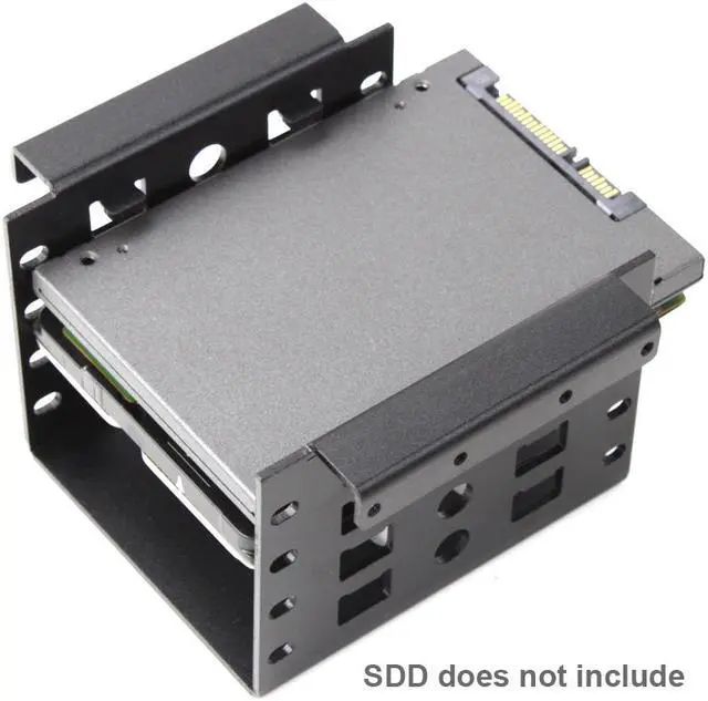 Alt view image 5 of 5 - Aluminum 4 Bay 2.5 " SATA HDD SSD to 3.5" Bracket Adapter, 2.5 inch to Floppy Hard Drive Disk Mounting Converter Kit - Black