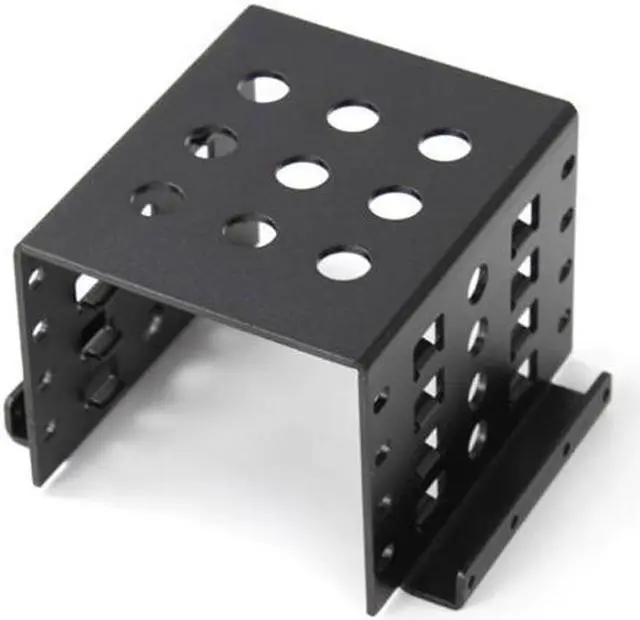 Alt view image 3 of 5 - Aluminum 4 Bay 2.5 " SATA HDD SSD to 3.5" Bracket Adapter, 2.5 inch to Floppy Hard Drive Disk Mounting Converter Kit - Black