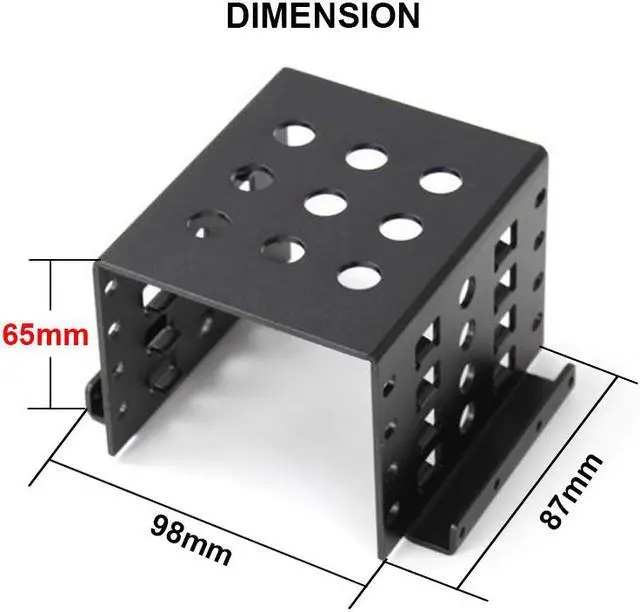 Alt view image 4 of 5 - Aluminum 4 Bay 2.5 " SATA HDD SSD to 3.5" Bracket Adapter, 2.5 inch to Floppy Hard Drive Disk Mounting Converter Kit - Black