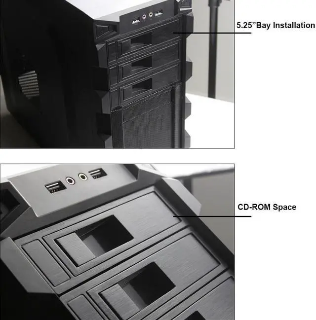 Alt view image 7 of 7 - Tool Free 5.25-Inch CD-ROM Space HDD Frame/Mobile Rack Converter Enclosure for PC Case,fit 3.5" SATA Hard Drive Disk installation
