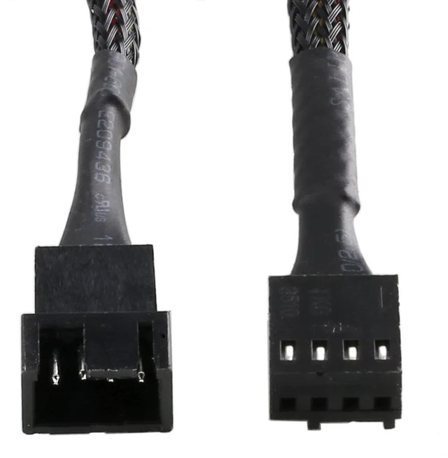 Alt view image 4 of 4 - 5 Pack Braided Sleeving 25CM Molex TX4 4pin Connectors CPU PWM Fan Power Extension Cable,4 pin Molex Plug Backword 2 pin 3pin Case fan