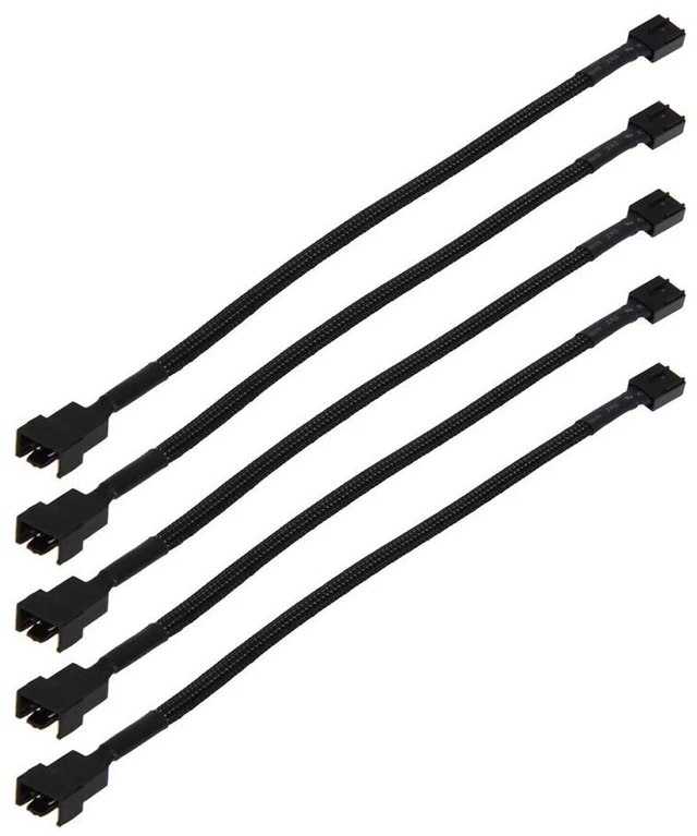 Main image of 5 Pack Braided Sleeving 25CM Molex TX4 4pin Connectors CPU PWM Fan Power Extension Cable,4 pin Molex Plug Backword 2 pin 3pin Case fan