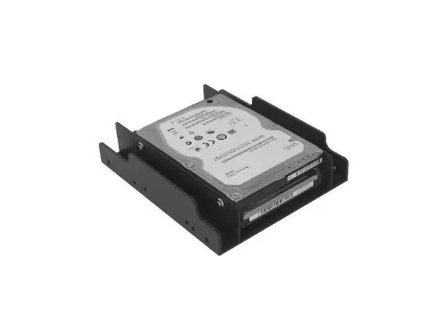 Alt view image 4 of 5 - SSD Adapter Kit - 2PCS 18 inch SATA III Data Cable & Molex to 2 x SATA 15-pin Power Splitter w/ Dual Bay 2.5-Inch HDD/SSD to 3.5" Floppy Drive Bay Internal Hard Drive Adapter Plastic Mounting Bracket