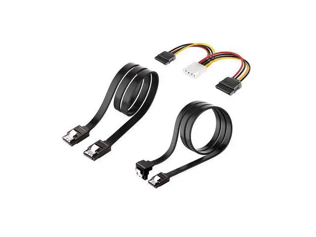 Alt view image 3 of 5 - SSD Adapter Kit - 2PCS 18 inch SATA III Data Cable & Molex to 2 x SATA 15-pin Power Splitter w/ Dual Bay 2.5-Inch HDD/SSD to 3.5" Floppy Drive Bay Internal Hard Drive Adapter Plastic Mounting Bracket