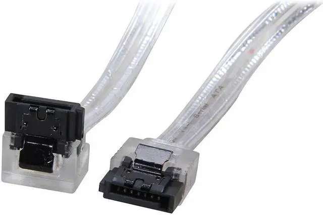Alt view image 2 of 2 - 18 inch SATA3 SATA III 6Gb/s Serial ATA DATA cable w/ latch Locking (90 Degree to 180 Degree) for Hard Drive Disk HDD / SSD - Silver