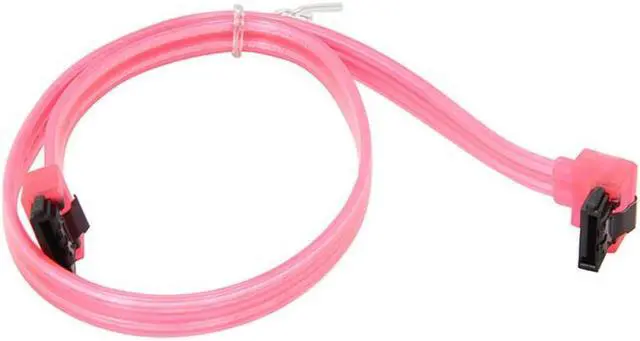 Main image of 18 inch SATA3 SATA III 6Gb/s Serial ATA DATA cable w/ latch Locking (90 Degree to 180 Degree) for Hard Drive Disk HDD / SSD - UV  Red