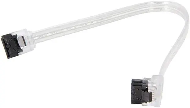 Main image of 10 inch SATA3 SATA III 6Gb/s Serial ATA DATA cable w/ latch Locking (90 Degree to 180 Degree) for Hard Drive Disk HDD / SSD - Silver