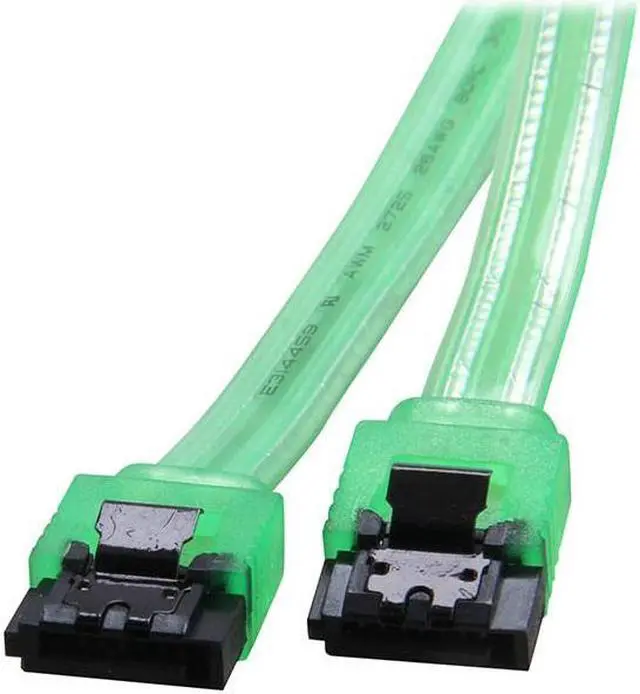 Alt view image 2 of 2 - 10 inch SATA3 SATA III 6Gb/s Serial ATA DATA cable w/ latch Locking for Hard Drive Disk HDD / SSD - UV Green