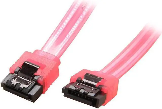 Alt view image 2 of 2 - 24 inch SATA3 SATA III 6Gb/s Serial ATA DATA cable w/ latch Locking for Hard Drive Disk HDD / SSD - UV  Red