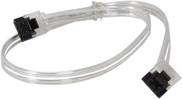 Main image of 18 inch SATA3 SATA III 6Gb/s Serial ATA DATA cable w/ latch Locking (90 Degree to 180 Degree) for Hard Drive Disk HDD / SSD - Silver