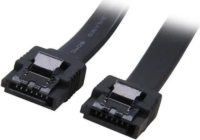 Alt view image 2 of 2 - 24 inch SATA3 SATA III 6Gb/s Serial ATA DATA cable w/ latch Locking for Hard Drive Disk HDD / SSD - Black