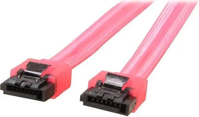 Alt view image 2 of 2 - 18 inch SATA3 SATA III 6Gb/s Serial ATA DATA cable w/ latch Locking for Hard Drive Disk HDD / SSD - UV Red