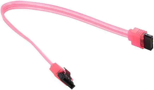 Main image of 10 inch SATA3 SATA III 6Gb/s Serial ATA DATA cable w/ latch Locking for Hard Drive Disk HDD / SSD - UV  Red