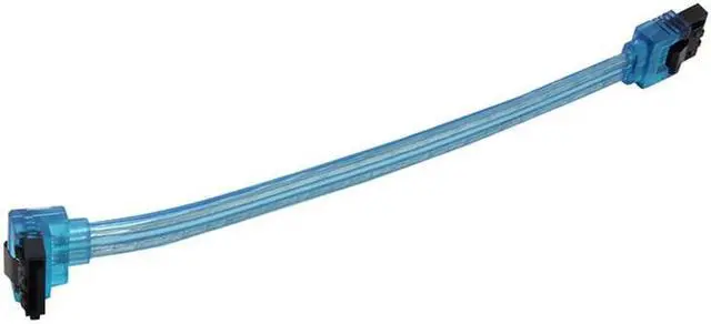 Main image of 6 inch SATA3 SATA III 6Gb/s Serial ATA DATA cable w/ latch Locking  (90 Degree to 180 Degree) for Hard Drive Disk HDD / SSD -  UV Blue