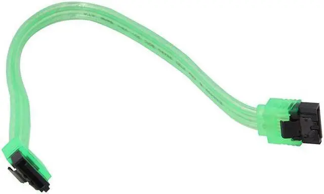 Main image of 10 inch SATA3 SATA III 6Gb/s Serial ATA DATA cable w/ latch Locking for Hard Drive Disk HDD / SSD - UV Green