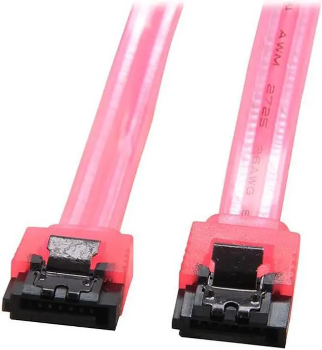 Alt view image 2 of 2 - 10 inch SATA3 SATA III 6Gb/s Serial ATA DATA cable w/ latch Locking for Hard Drive Disk HDD / SSD - UV  Red